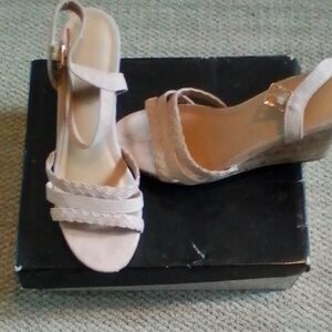 Elegant Cream Wedge Sandals